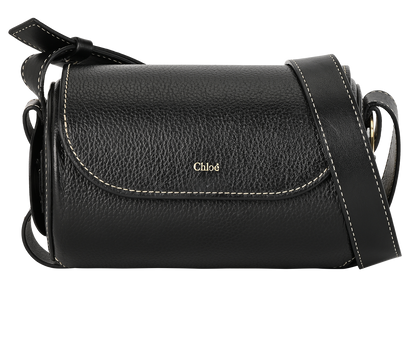 Darryl Barrel Crossbody, &pound;375, Handbags, Black, Leather, Front view